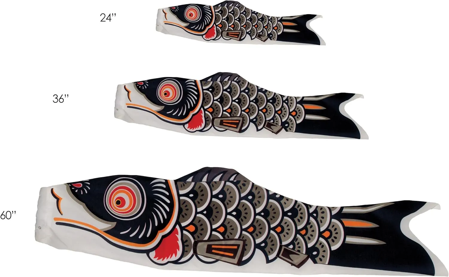 In the Breeze Koi Fish Windsock, 36-Inch, Black