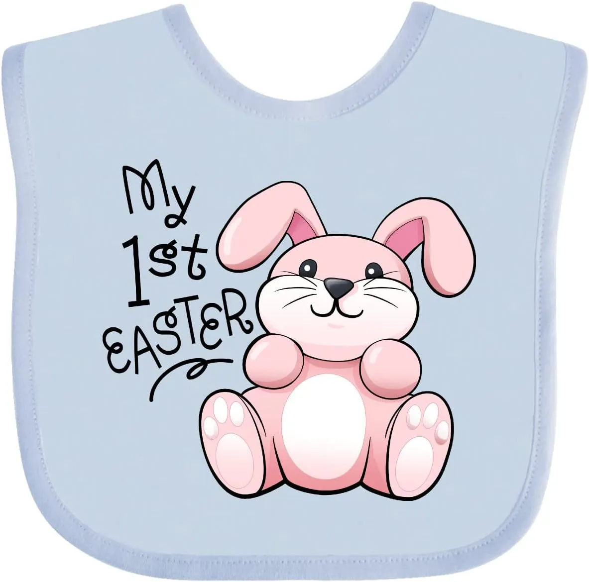inktastic My 1st Easter Cuddly Pink Bunny Baby Bib