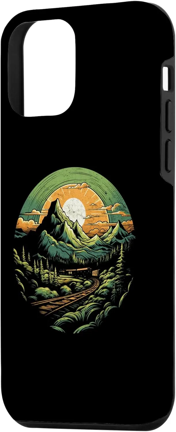 iPhone 12 mini Train Steam Engine Retro Sunset Boys Men Train Conductor Case