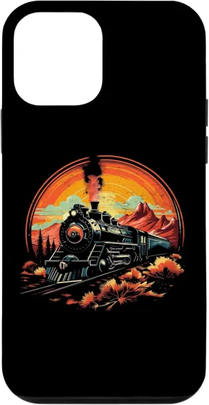 iPhone 12 mini Train Steam Engine Retro Sunset Boys Men Train Conductor Case