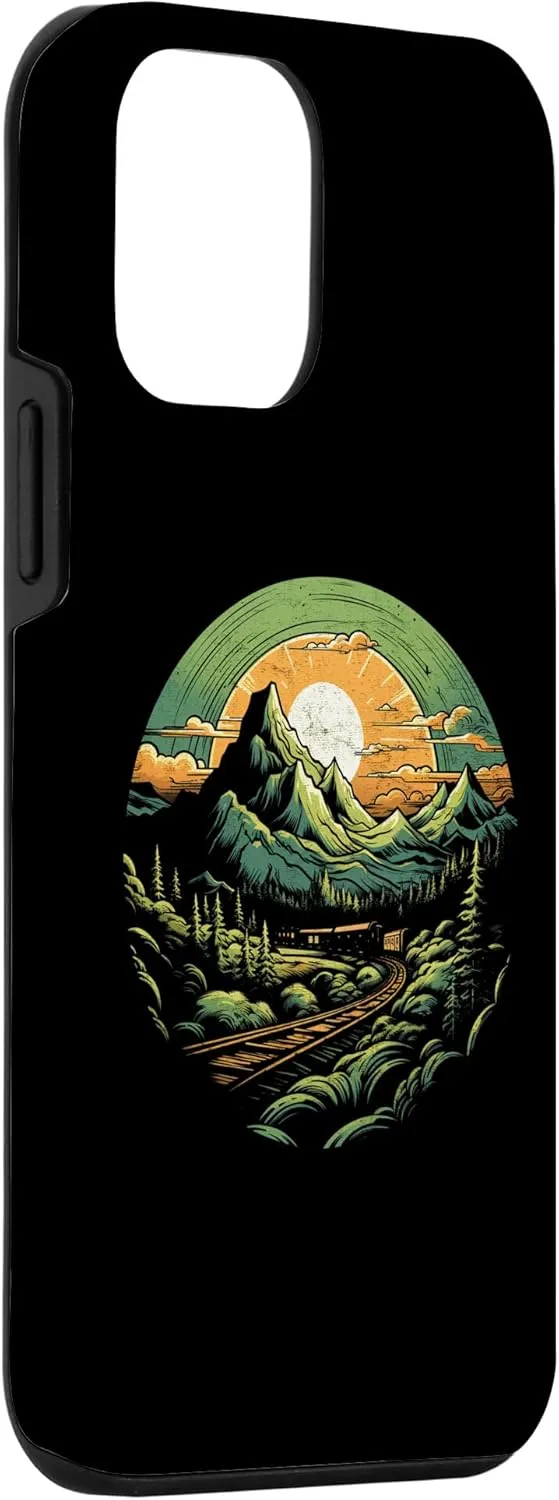 iPhone 12 mini Train Steam Engine Retro Sunset Boys Men Train Conductor Case