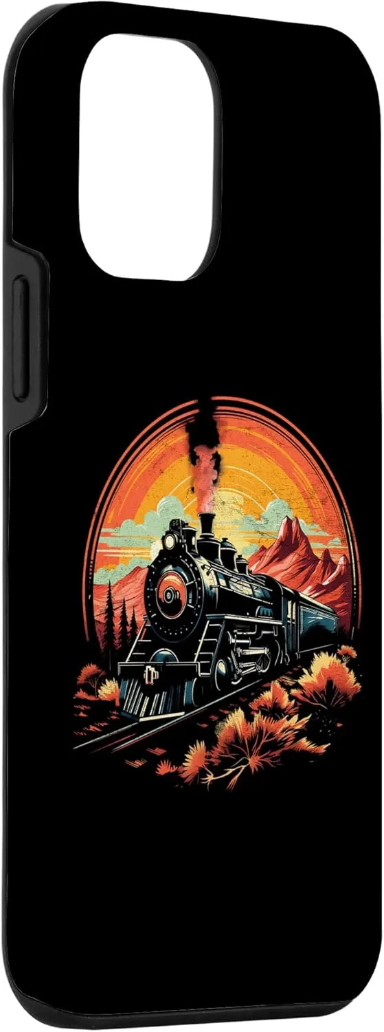 iPhone 12 mini Train Steam Engine Retro Sunset Boys Men Train Conductor Case