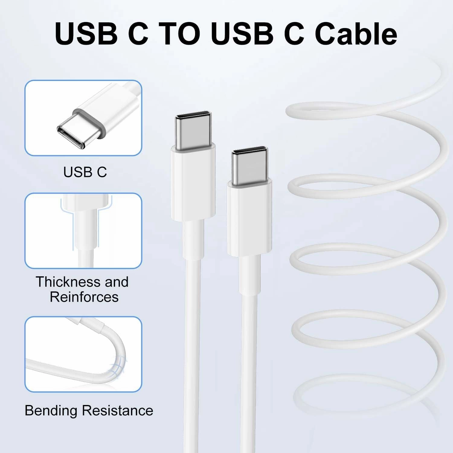 iPhone 15 16 Charger Fast Charging 10 ft USB C to USB C Cable Long,Apple USBC Wall Charger Block Power Adapter Plug Cube Brick for iPhone 16/16 Pro/16 Pro Max/16 Plus/15/15 Pro/15 Pro Max/iPad