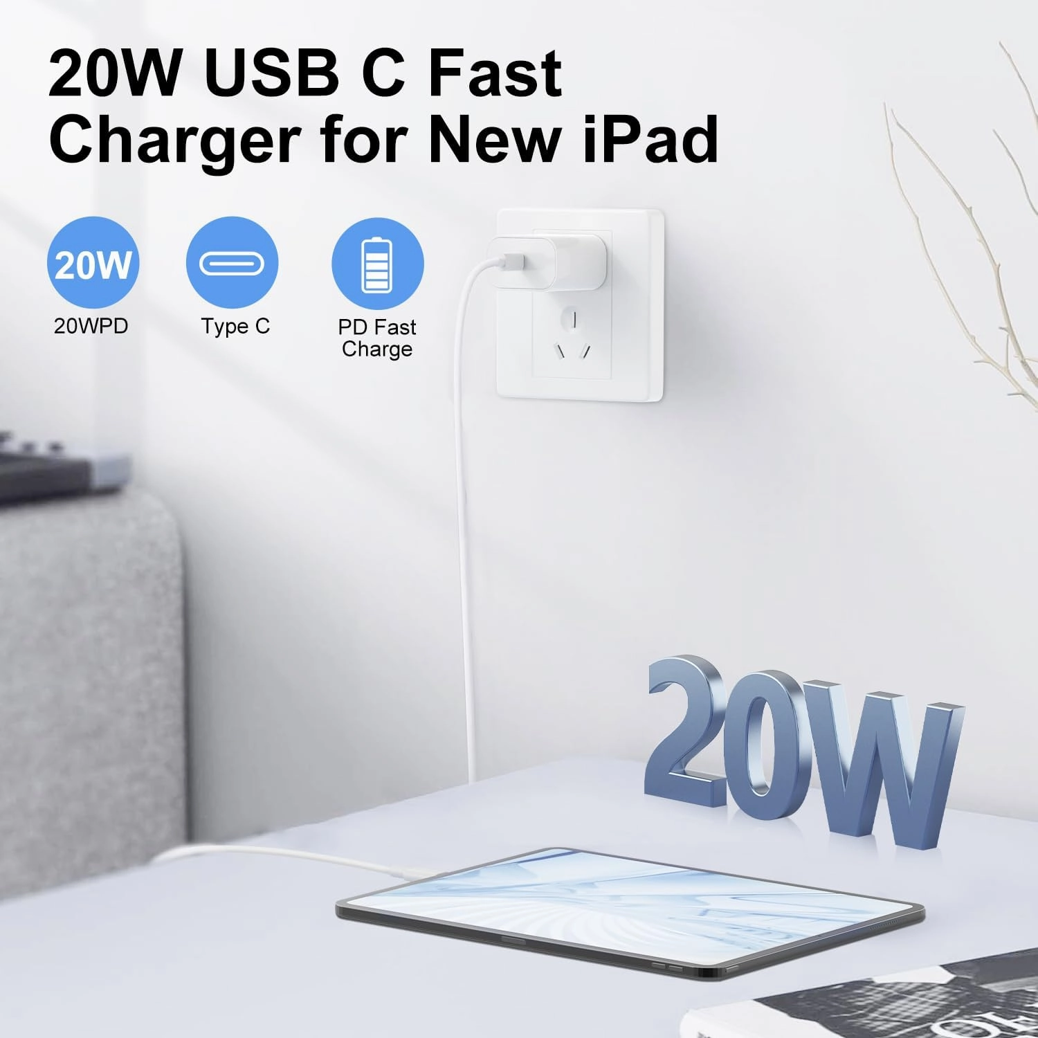 iPhone 15 16 Charger Fast Charging 10 ft USB C to USB C Cable Long,Apple USBC Wall Charger Block Power Adapter Plug Cube Brick for iPhone 16/16 Pro/16 Pro Max/16 Plus/15/15 Pro/15 Pro Max/iPad