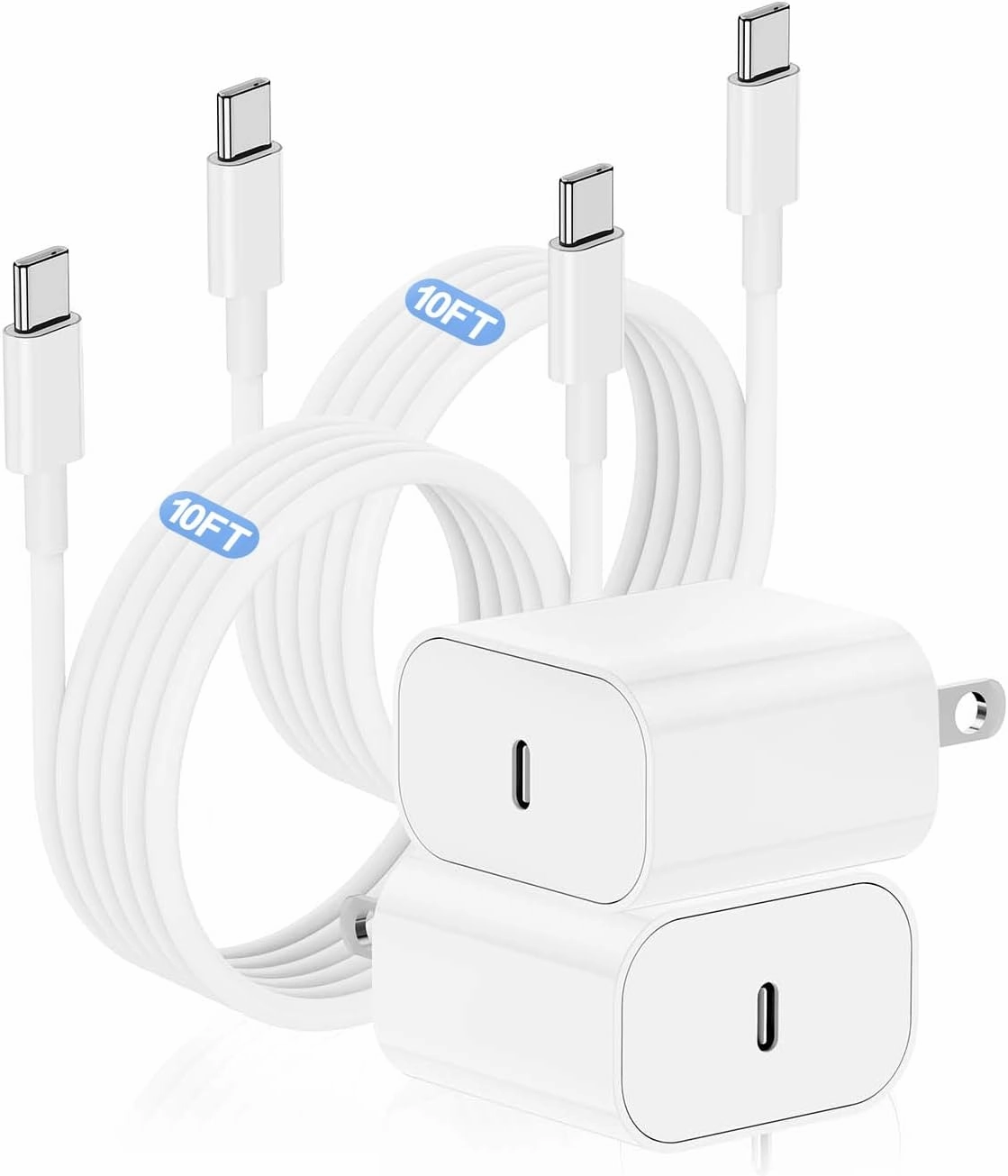 iPhone 15 16 Charger Fast Charging 10 ft USB C to USB C Cable Long,Apple USBC Wall Charger Block Power Adapter Plug Cube Brick for iPhone 16/16 Pro/16 Pro Max/16 Plus/15/15 Pro/15 Pro Max/iPad