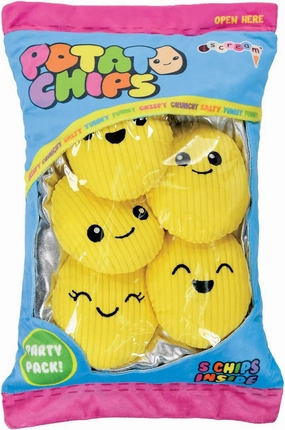 iscream Play with Your Food! Potato Chip Fleece Play Pillow Set with Embriodered Accents