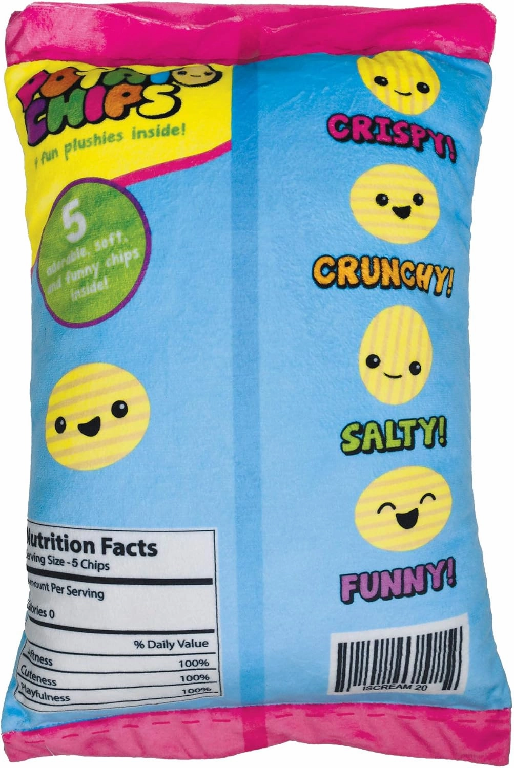 iscream Play with Your Food! Potato Chip Fleece Play Pillow Set with Embriodered Accents