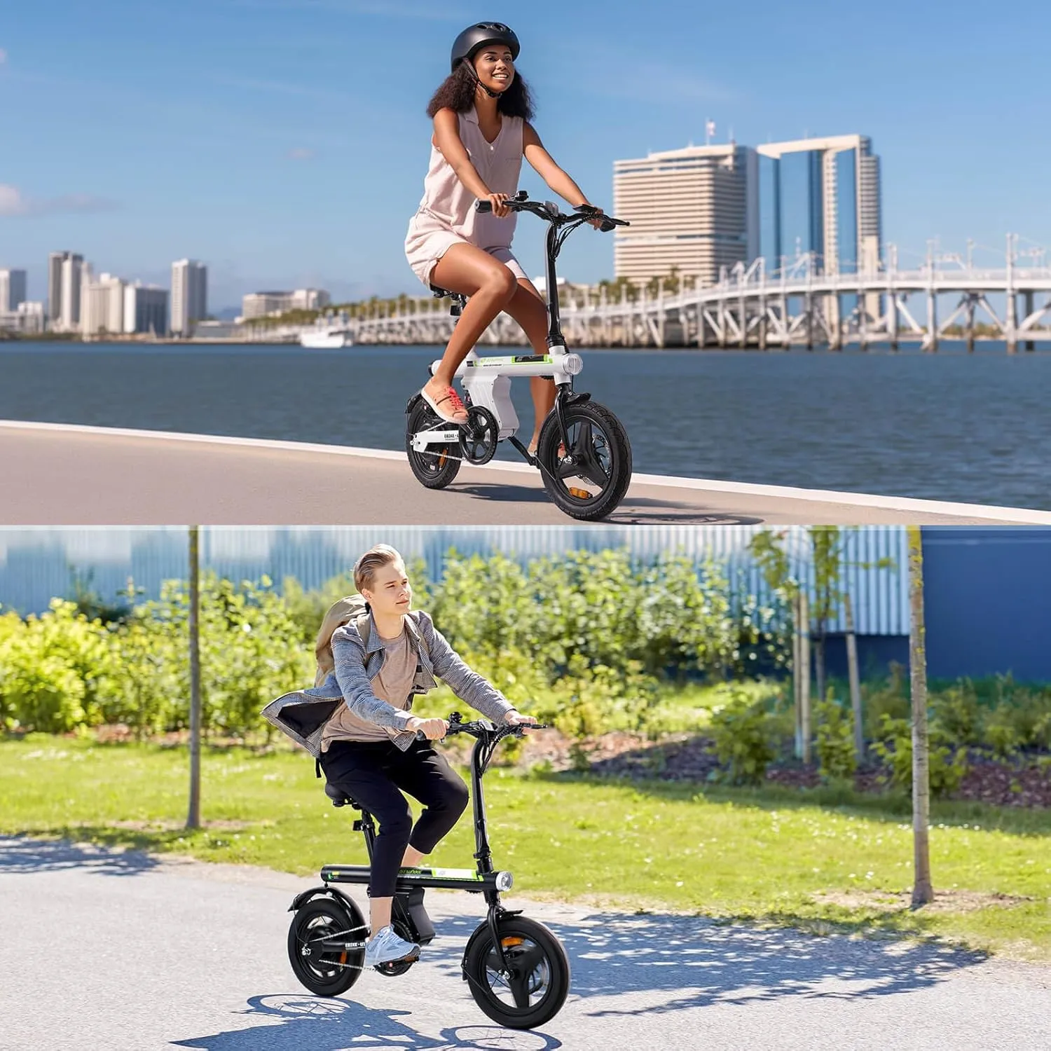 isinwheel U1 Electric Bike for Adults 500W Motor, 20 mph Folding Ebike, 14" Adult Electric Bicycles with Smart Uphill, 280.8Wh Battery, 25 Miles PAS Range, Mini E Bikes for Teens