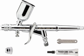Iwata Hi-Line HP-TH Trigger Airbrush Gun Gravity Feed Dual Action H5 Nozzle-Needle, ½ oz Fluid Cup, Round and Fan Air Caps, Special Effects, Hobby, Terrain, Auto-Graphics