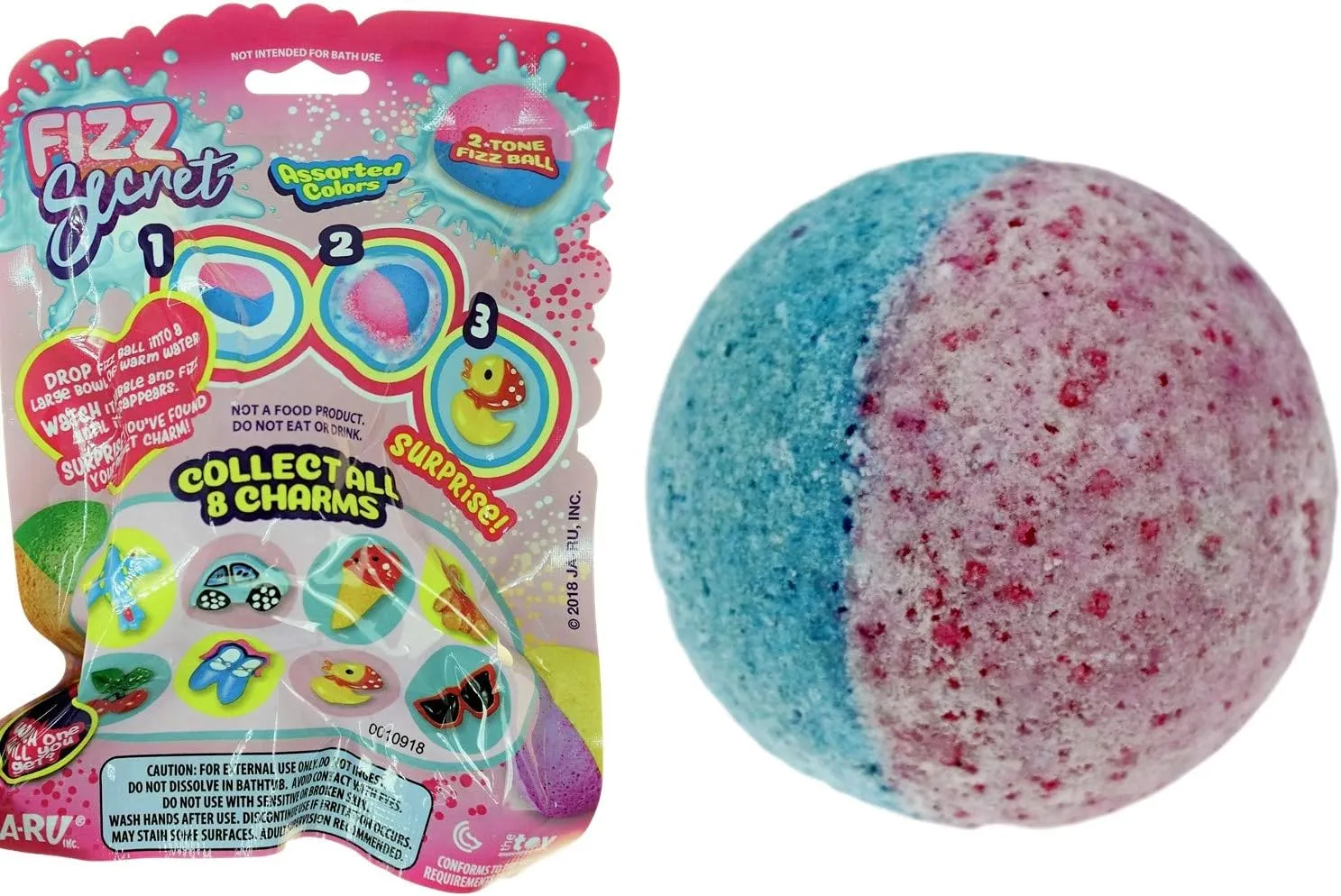 JA-RU Fizzy Bath Bombs w/Mini Surprise Toy (12 Fizzy Bombs) Colorful Bubble Foam Bath Bomb for Kids. Bath Tub & Shower Toys. Bulk Party Favors Birthday Christmas Easter Basket Mini Gift Set. 1833-12s