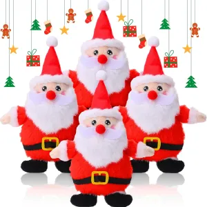 Jenaai 4 Pack 6 Inch Christmas Santa Claus Plush Mini Santa Claus Stuffed SantaToy Doll Adorable Soft Plush Animal Christmas Stocking Filler Gift Nice for Boys and Girls, Friend, Holiday Xmas Party