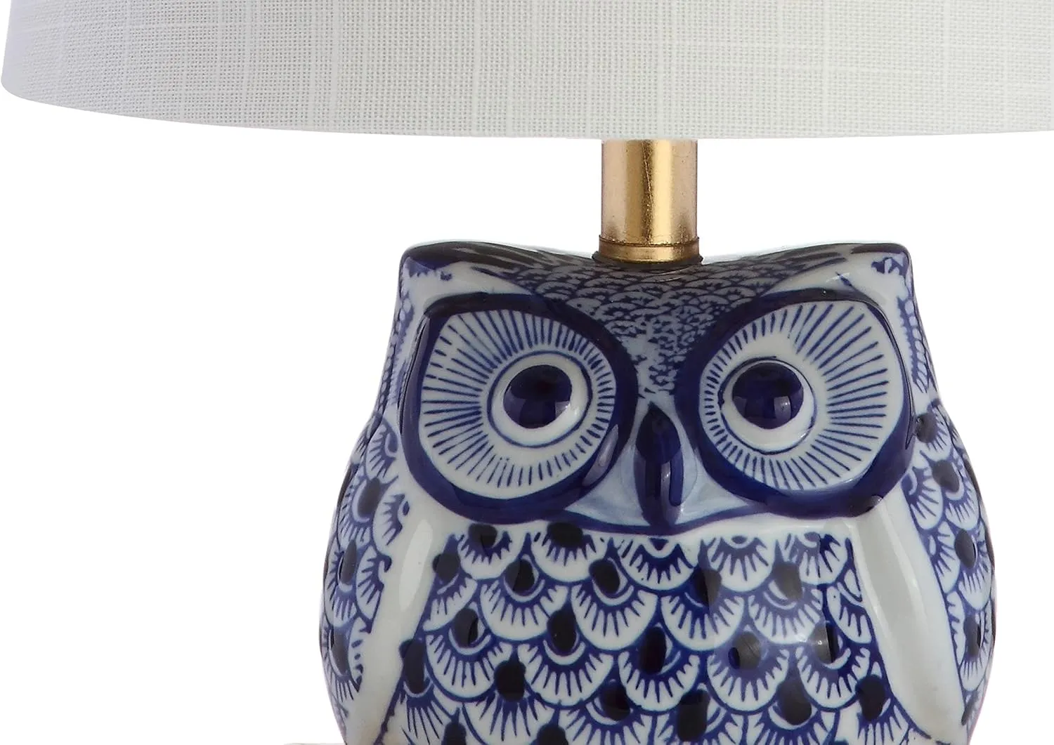 JONATHAN Y JYL3014A Justina 16" Ceramic Mini LED Table Lamp Cottage,Transitional for Bedroom, Living Room, Office, College Dorm, Coffee Table, Bookcase, Blue/White