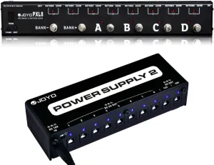 JOYO PXL8 Foot Pedal Controller Bundle with JP-02 (9V 12V 18V) 10-outputs Pedal Power Supply