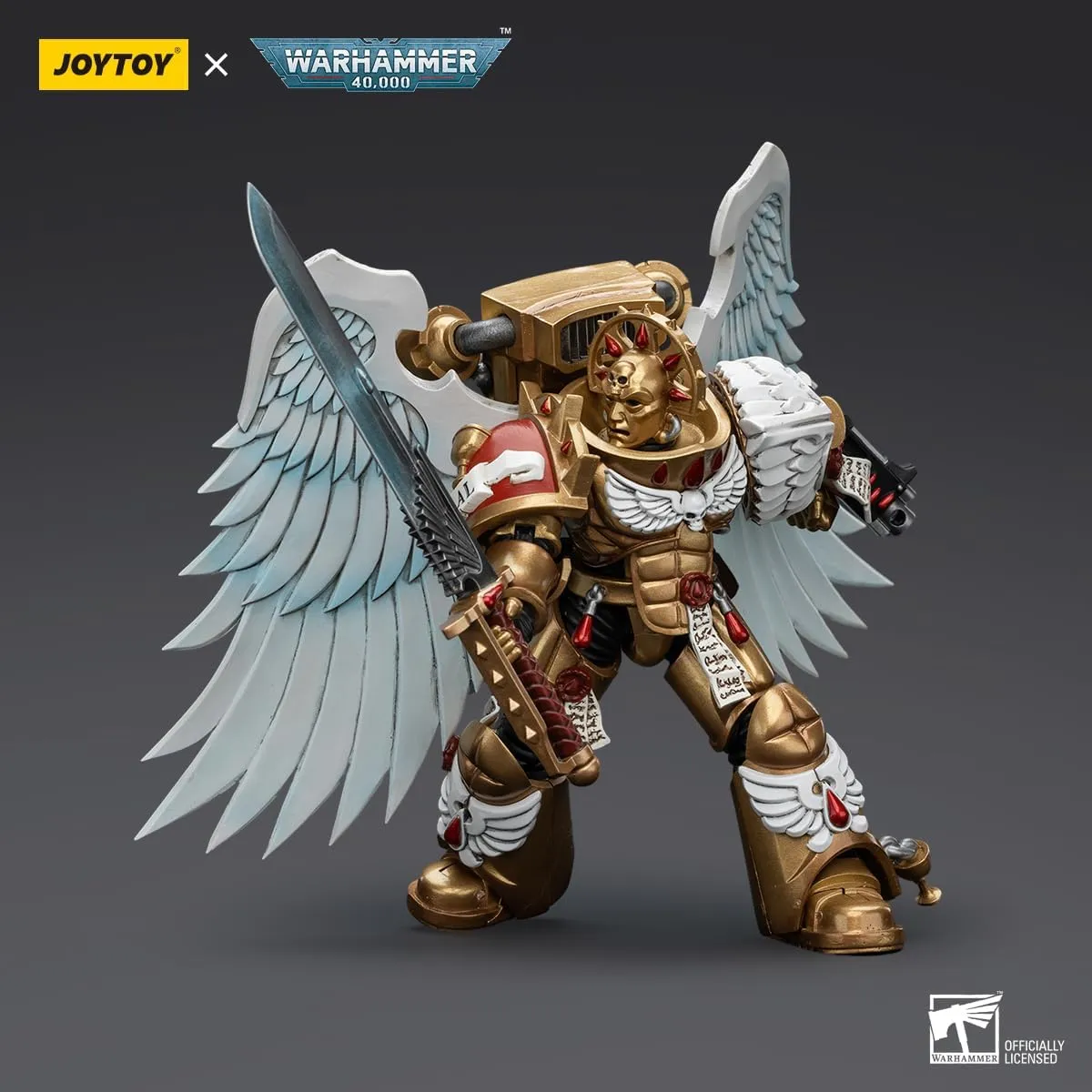 JOYTOY Warhammer 40,000 1/18 Action Figures Blood Angels Sanguinary Guard with Encarmine Sword 1 Model Collection