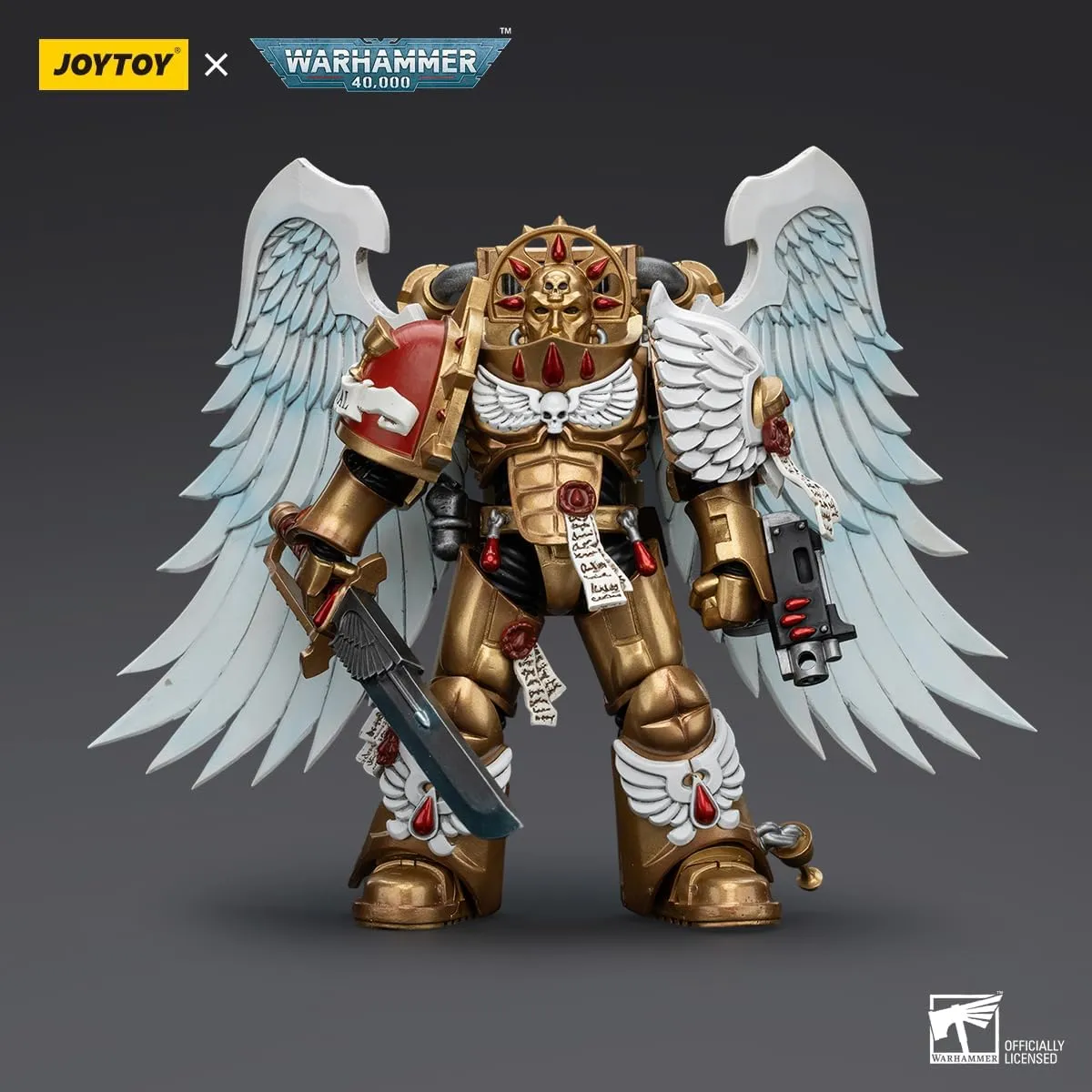 JOYTOY Warhammer 40,000 1/18 Action Figures Blood Angels Sanguinary Guard with Encarmine Sword 1 Model Collection