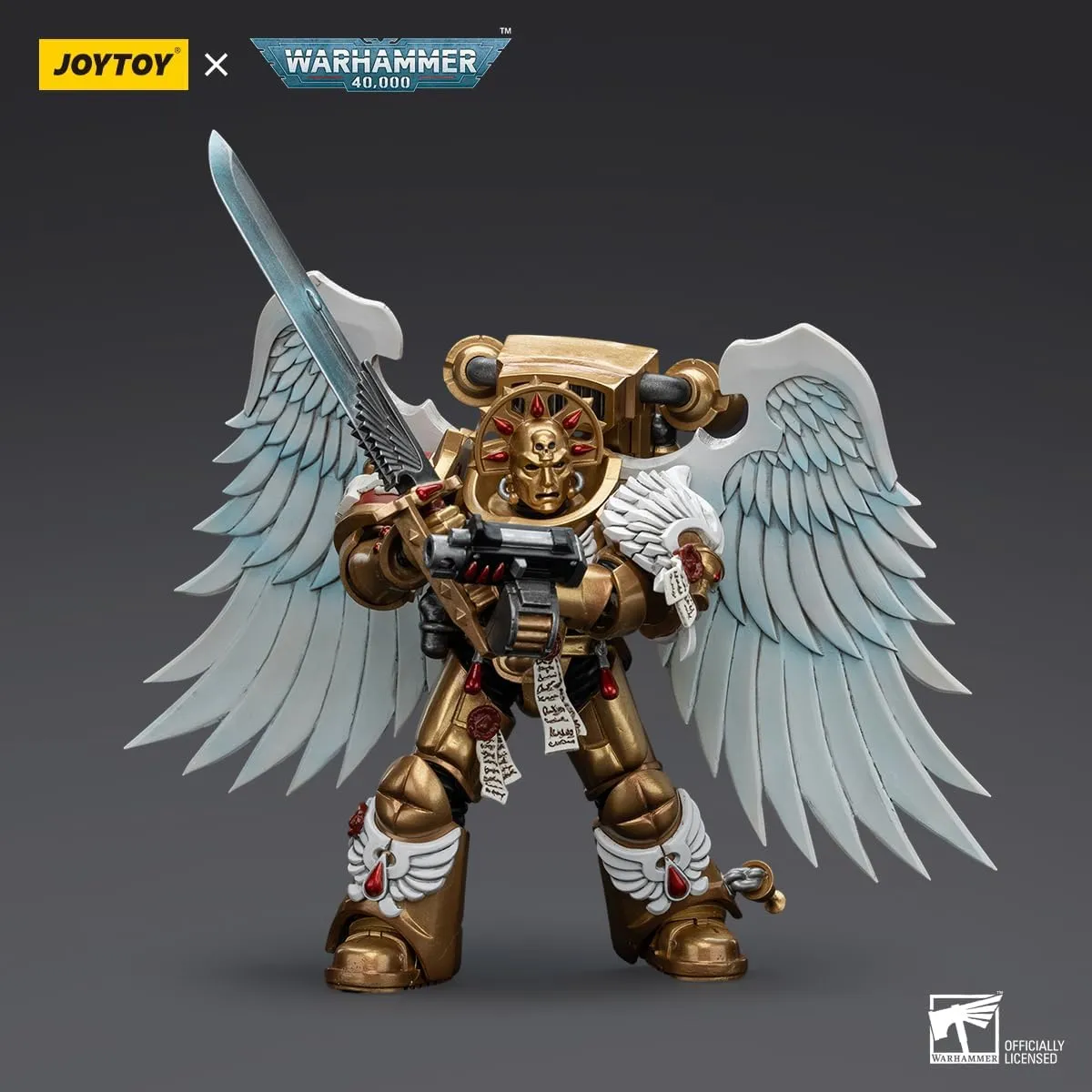 JOYTOY Warhammer 40,000 1/18 Action Figures Blood Angels Sanguinary Guard with Encarmine Sword 1 Model Collection