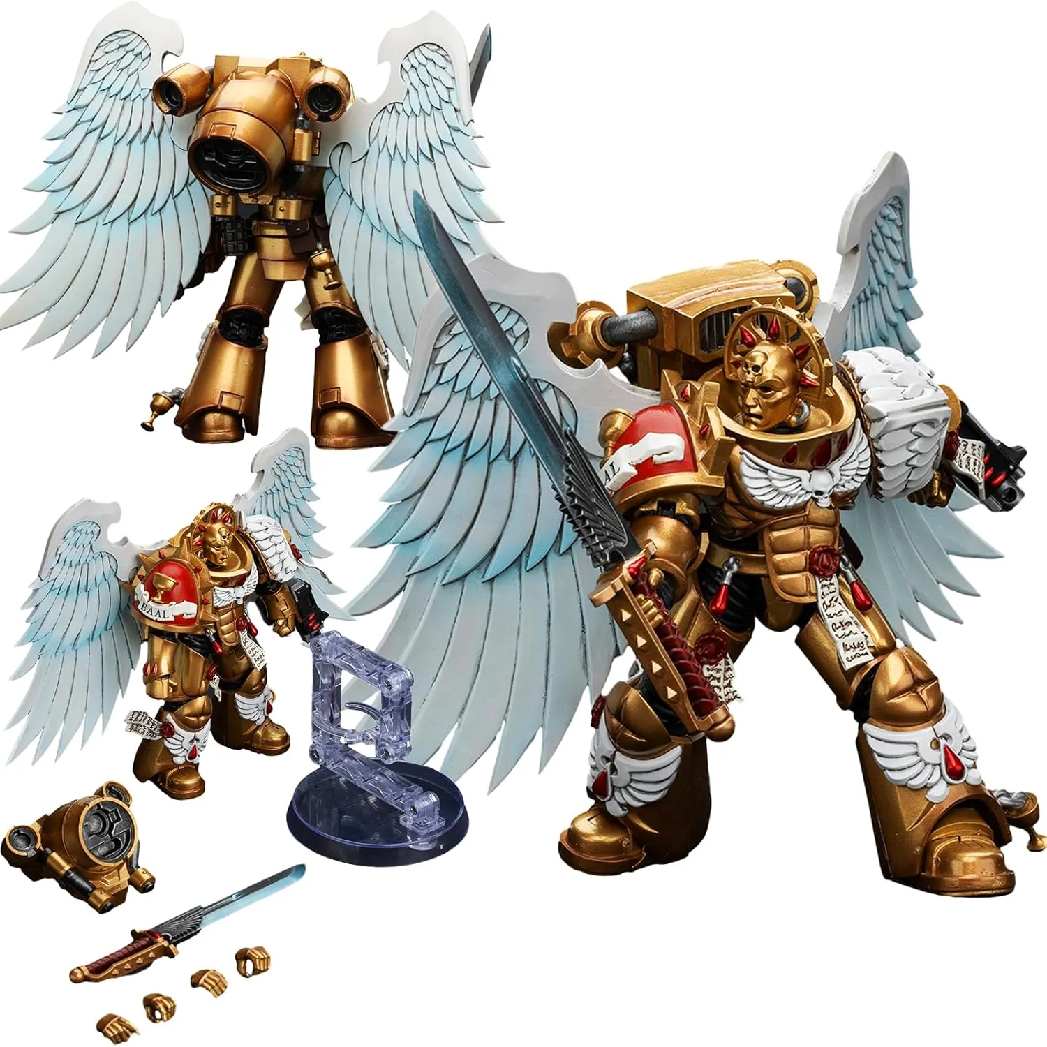 JOYTOY Warhammer 40,000 1/18 Action Figures Blood Angels Sanguinary Guard with Encarmine Sword 1 Model Collection
