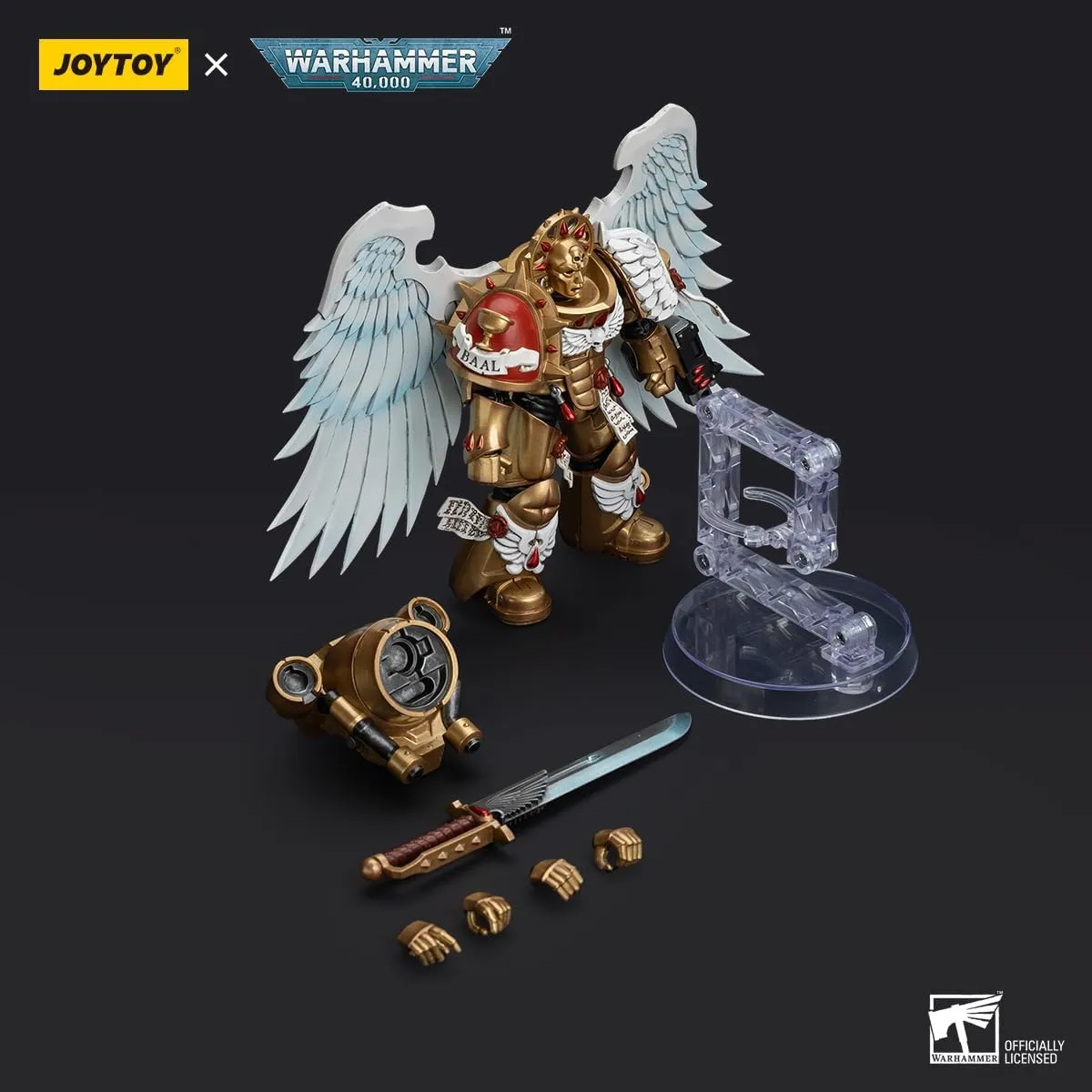 JOYTOY Warhammer 40,000 1/18 Action Figures Blood Angels Sanguinary Guard with Encarmine Sword 1 Model Collection
