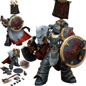 JOYTOY Warhammer 40K Space Wolves 1/18 Action Figures Space Wolves Legion Praetor with Power Axe and Combat Shield Model Collection