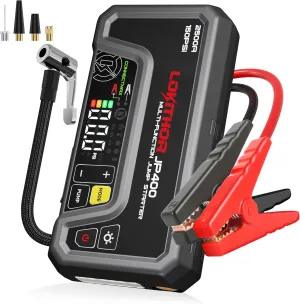 JP400 Jump Starter with Air Compressor, 2500A 12V Car Battery Jumper Starter Portable (8.5L Gas/6.5L Diesel) with ConnectMax Tech, 150PSI Tire Inflator, Auto-Shutoff & Dynamic Dwell