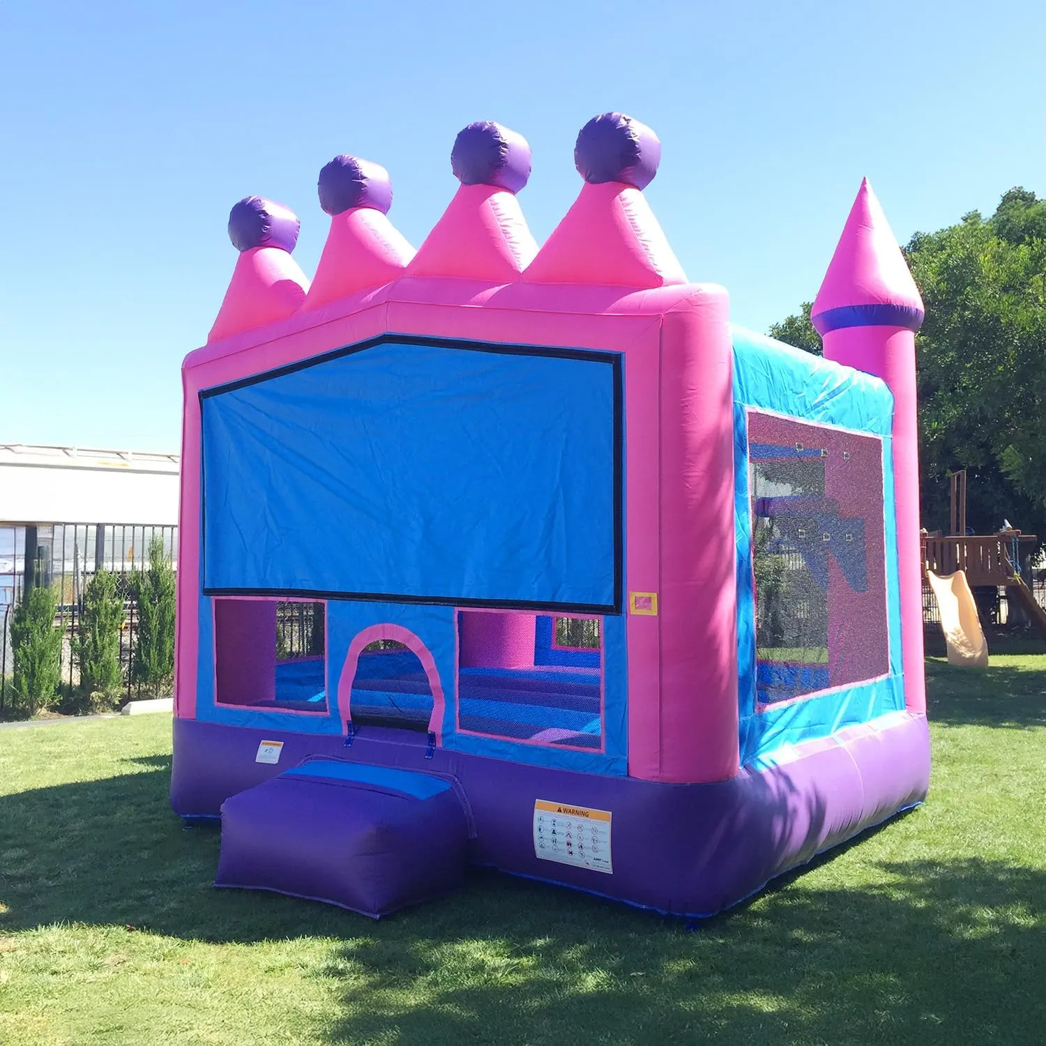 JumpOrange Commercial Grade Inflatable Princess Tiara Bounce House Backyard Party Moonwalk Size 13'x13'