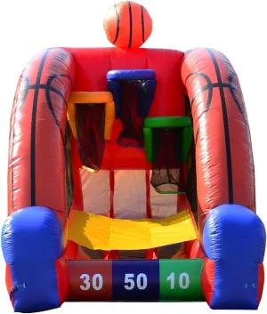 JumpOrange Inflatable Basketball Game (with Blower and Foam Basketballs), Kids and Adults, Commercial Grade, Rental Game, Hoop Shot Target, Toss Game, Outdoor Indoor, Blow Up, 15oz PVC Vinyl, <90 LBS