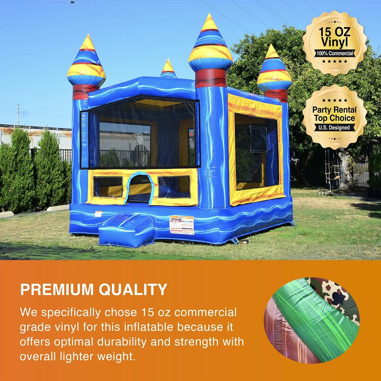 JumpOrange Melting Artic Commercial Grade Bounce House 13x13 for Kids and Adults (with Blower), Basketball Hoop, Outdoor Indoor, Bouncer Jumper, Birthday Party, Rental Grade, Big Inflatable