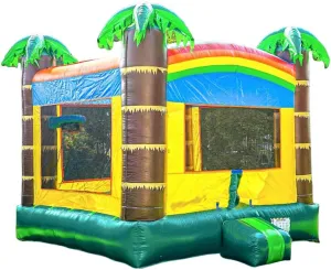 JumpOrange Safari Bounce House Inflatable for Kids and Adults (with Blower), Commercial Grade, Basketball Hoop, Birthday Party, Rental Quality, Backyard Home, Outdoor Indoor Use, Moonwalk Bouncy House