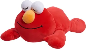 Just Play Sesame Street Sleepy Friends 22-inch Elmo Soft and Squishy Plush with Embroidered Details, Red Monster, Kids Toys for Ages 0