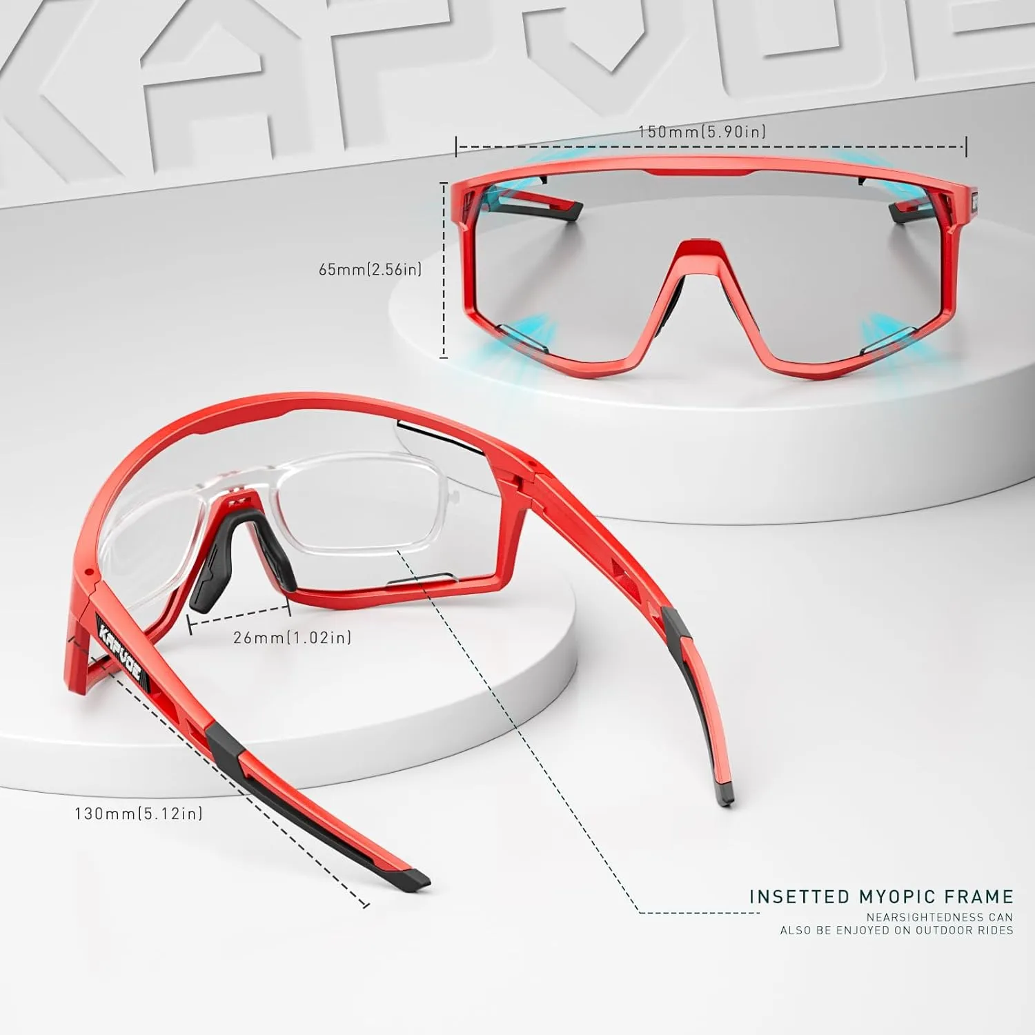 KAPVOE Photochromic Cycling Glasses Men Mountain Bike Sunglasses Women Clear MTB Sports Goggles Bicycle Triathlon K180