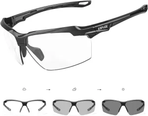 KAPVOE Photochromic Sunglasses for Men Women Sports Sunglasses Cycling Running Baseball Golf 100% UV Protection K87