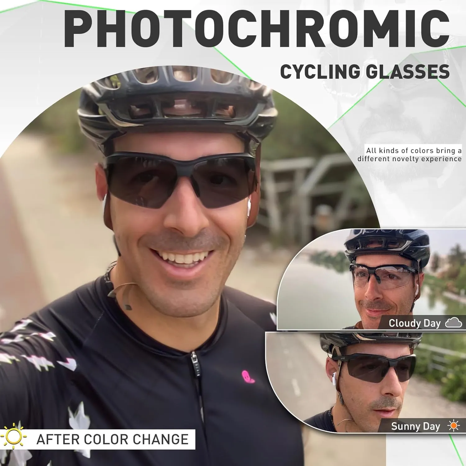 KAPVOE Photochromic Sunglasses for Men Women Sports Sunglasses Cycling Running Baseball Golf 100% UV Protection K87