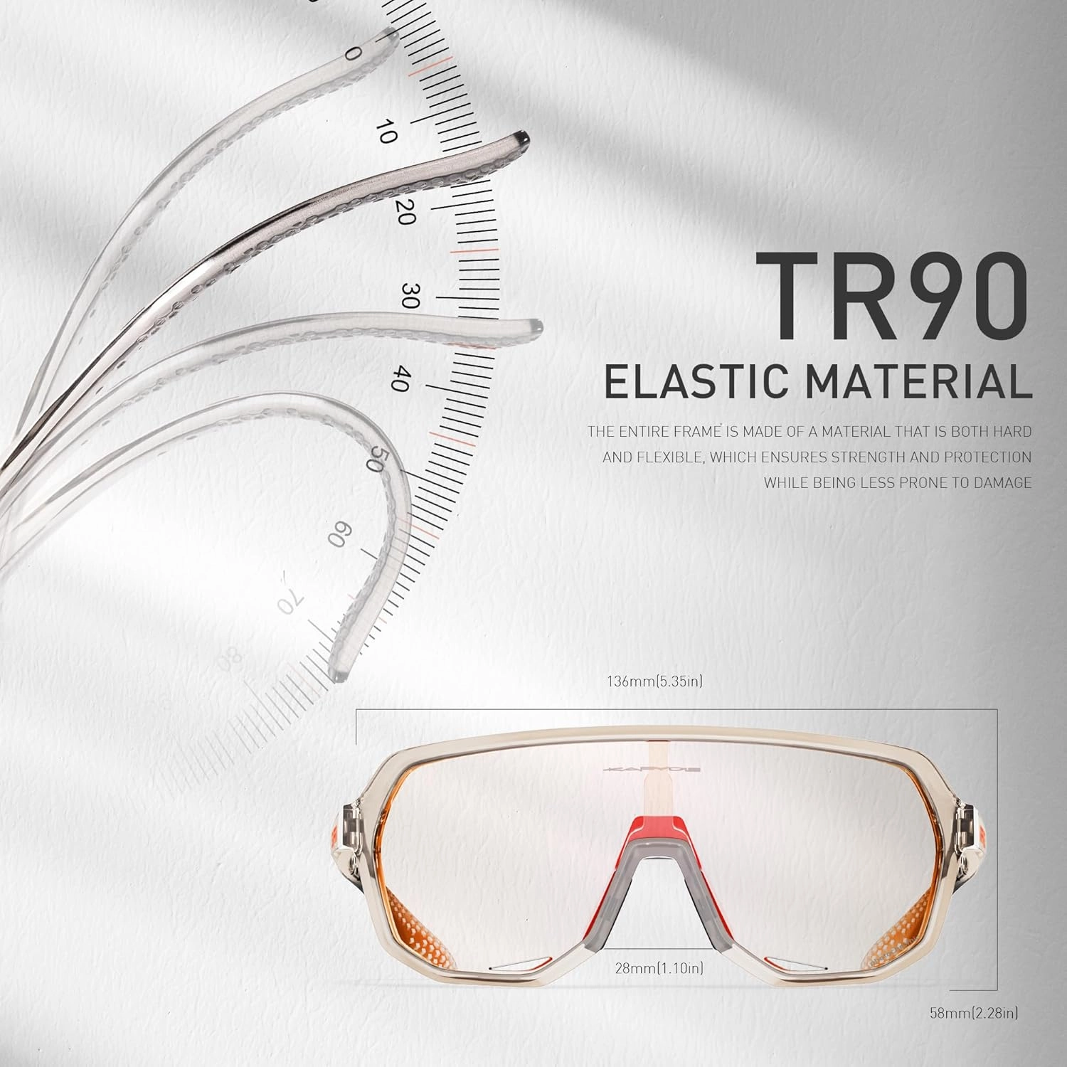 KAPVOE Photochromic Cycling Glasses for Men Women Mountain Bike Sunglasses Sports Goggles UV Protection K63