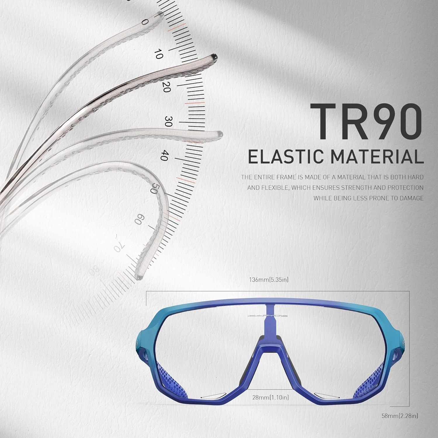 KAPVOE Photochromic Cycling Glasses for Men Women Mountain Bike Sunglasses Sports Goggles UV Protection K63