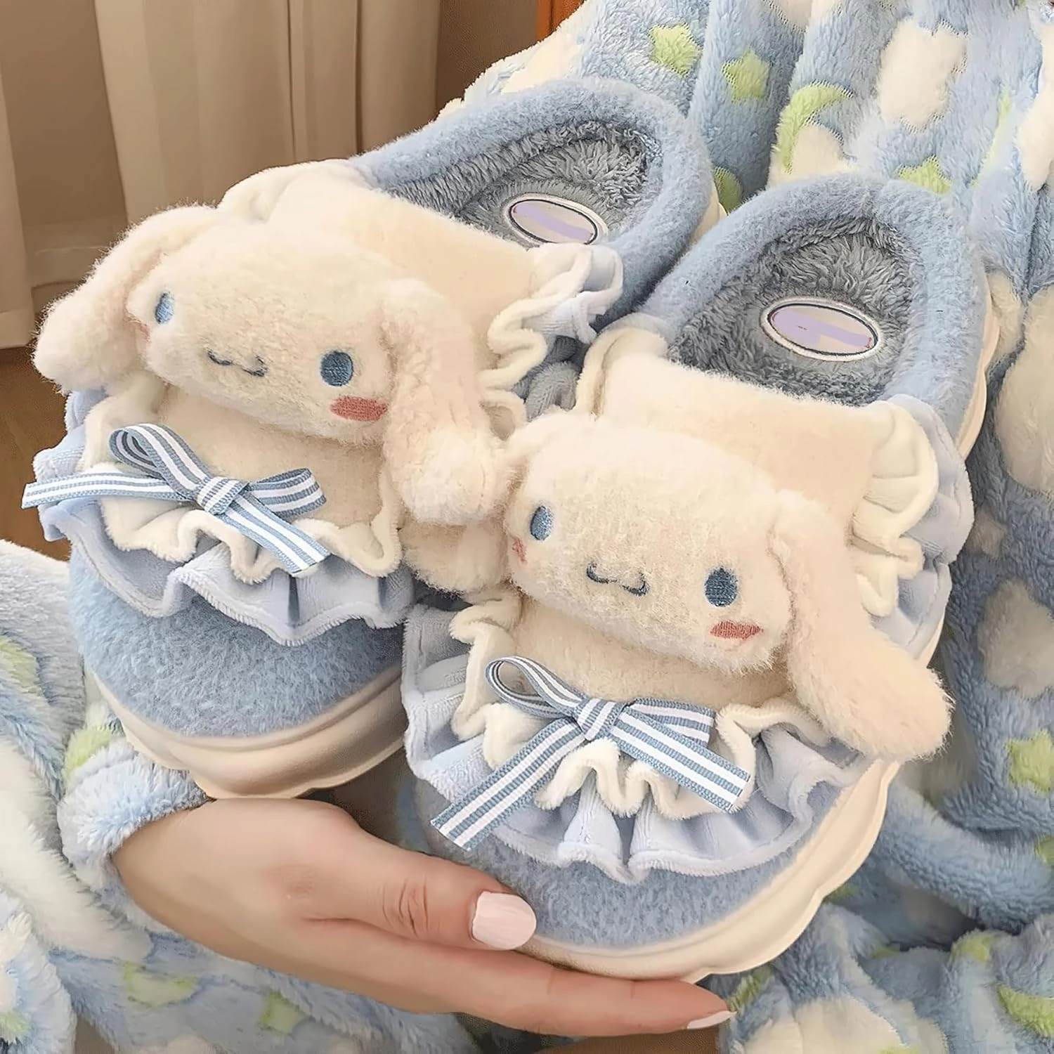 Kawaii Cotton Slippers - Cute Plush Women's Home Shoes