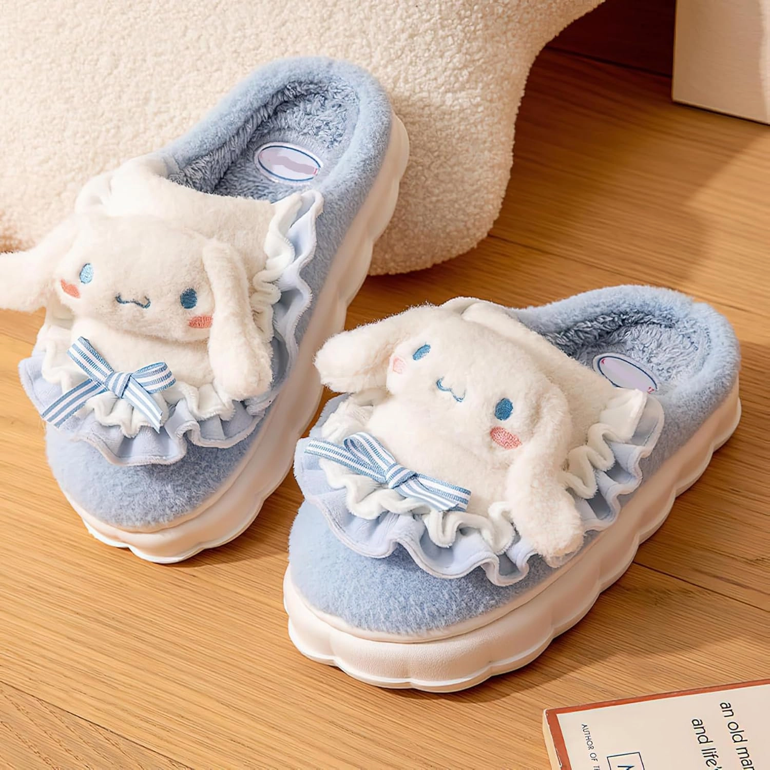Kawaii Cotton Slippers - Cute Plush Women's Home Shoes