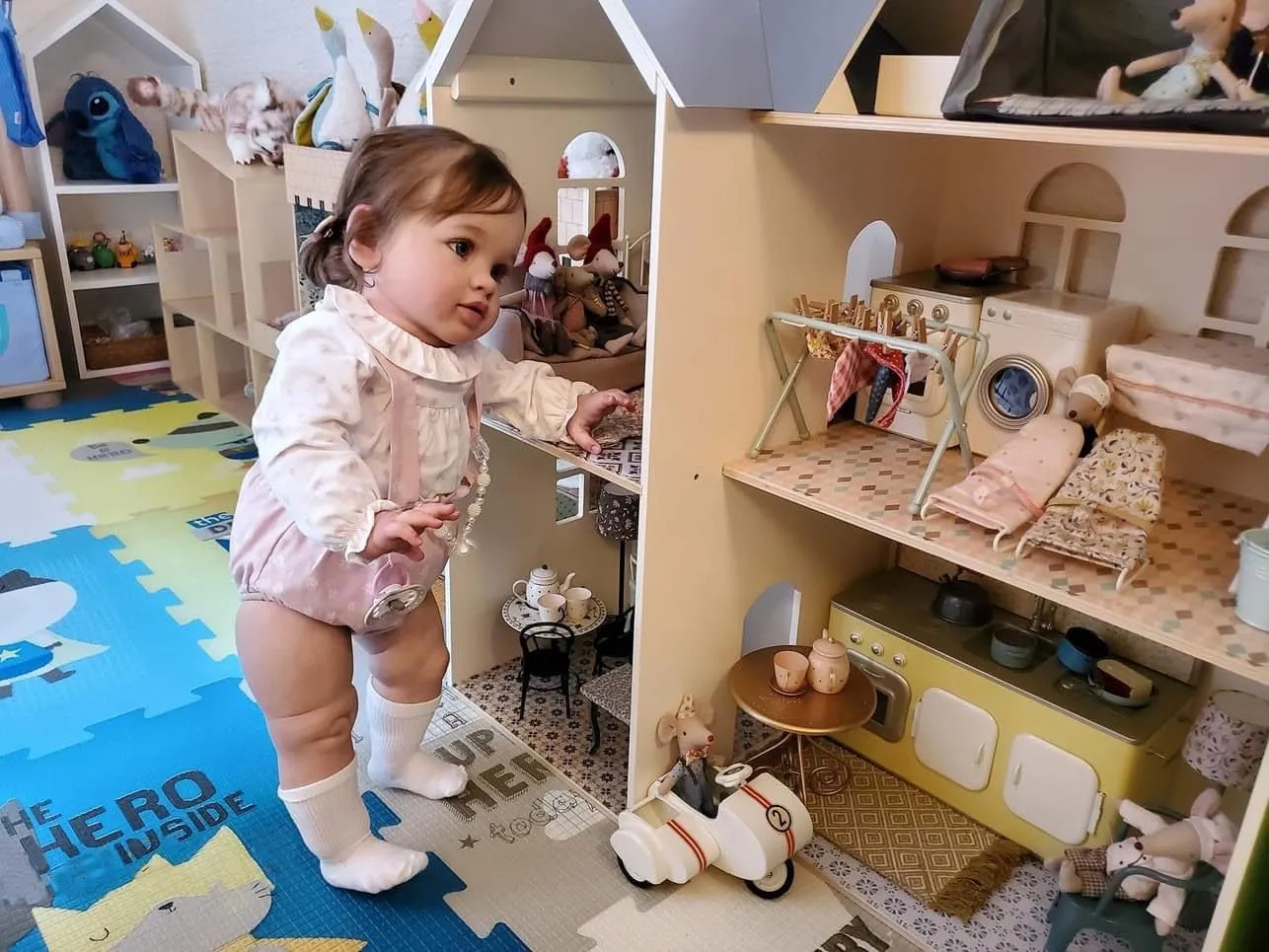 KAWAYII 26 Inch Reborn Toddler Baby Doll Princess Girl Realistic Newborn Doll Silicone Soft Vinyl Real Looking Reborn Baby Doll Toy Lifelike Set for Kids Age 3 …