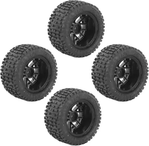 Keenso RC Tires 4Pcs Rubber Universal Truck Wheel for 1:14 1:16 1:18 Car Model Accessory-Rubber Toy Wheels