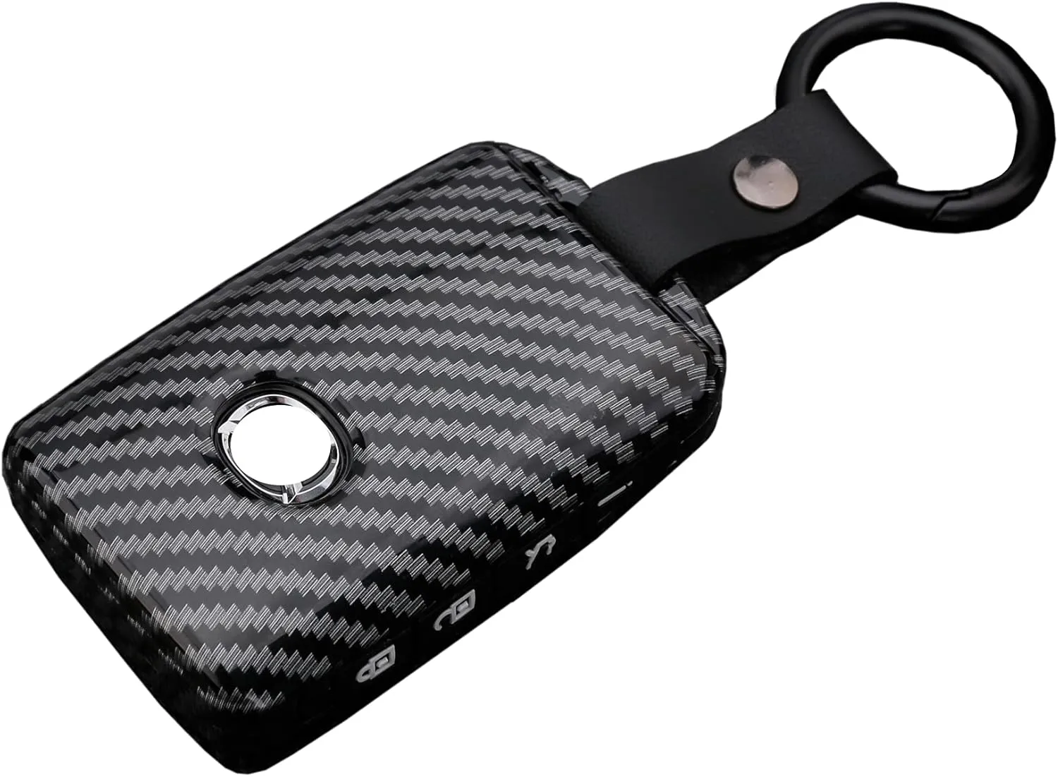 Key Fob Cover Case fit for Mazda 3 Hatchback, Mazda CX4 CX5 CX8 CX9 CX-30 6 WAZSKE11D01 ABS Carbon Fiber Pattern