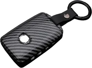 Key Fob Cover Case fit for Mazda 3 Hatchback, Mazda CX4 CX5 CX8 CX9 CX-30 6 WAZSKE11D01 ABS Carbon Fiber Pattern