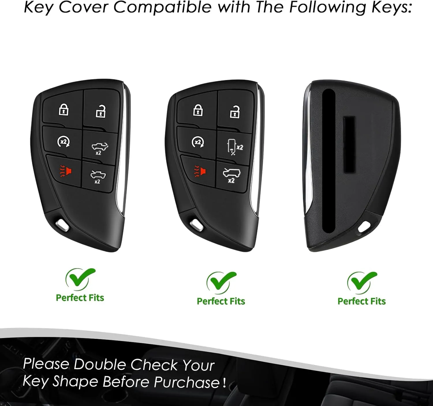 Key Fob Cover Compatible with GMC Hummer with Keychain, Real Carbon Fiber Key Fob Case Protecotr Compatible with Hummer EV Pickup & SUV Smart Key Case 2022-2025(Black)