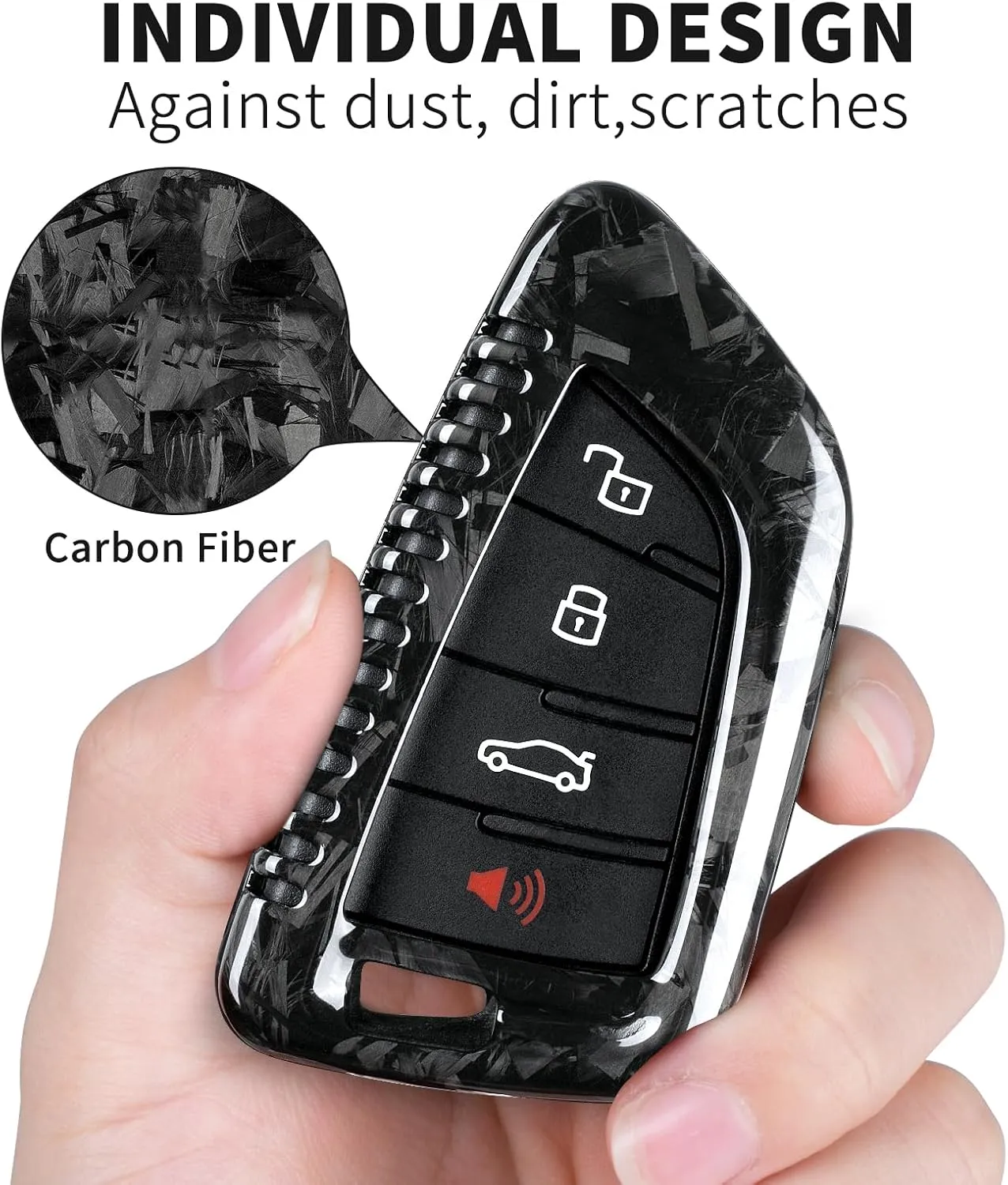 Key Fob Cover Compatible with Toyota Supra GR A90 A91 MK5 2019-2024,Real Carbon Fiber Smart Remote Key Fob Case Compatible with Toyota Supra Accessories, Forged Black