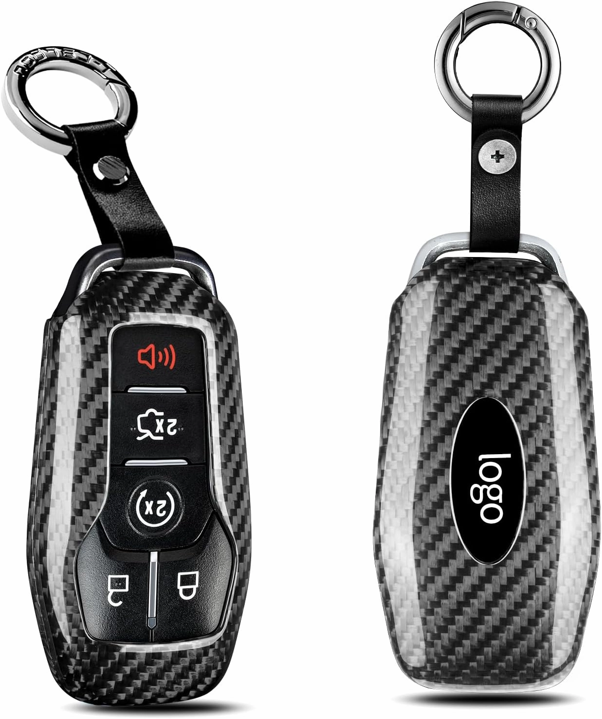Key Fob Cover Fits Ford F150 Mustang Fusion Edge Explorer F250 2015 2016 2017,Real Glass Fiber Key Fob Case Shell Fits Lincoln MKZ MKC MKX 2013-2017 4/5-Button Smart Keyless Accessories