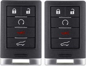 Keyless Entry Smart Remote Key Fob Fits with Cadillac SRX 2010 2011 2012 2013 2014 2015 ATS XTS 2013-2014 ELR 5 Button NBG009768T (Pack of 2)