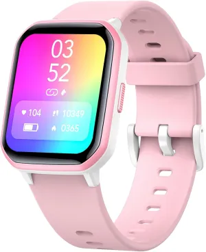Kids Smart Watch for Girls,IP68 Waterproof Kids Fitness Tracker Watch with 1.5 Inch DIY Face,Heart Rate Sleep Monitor,19 Sport Modes,Calories Counter,Alarm Clock,Great Gifts for Children 6  (PInk)