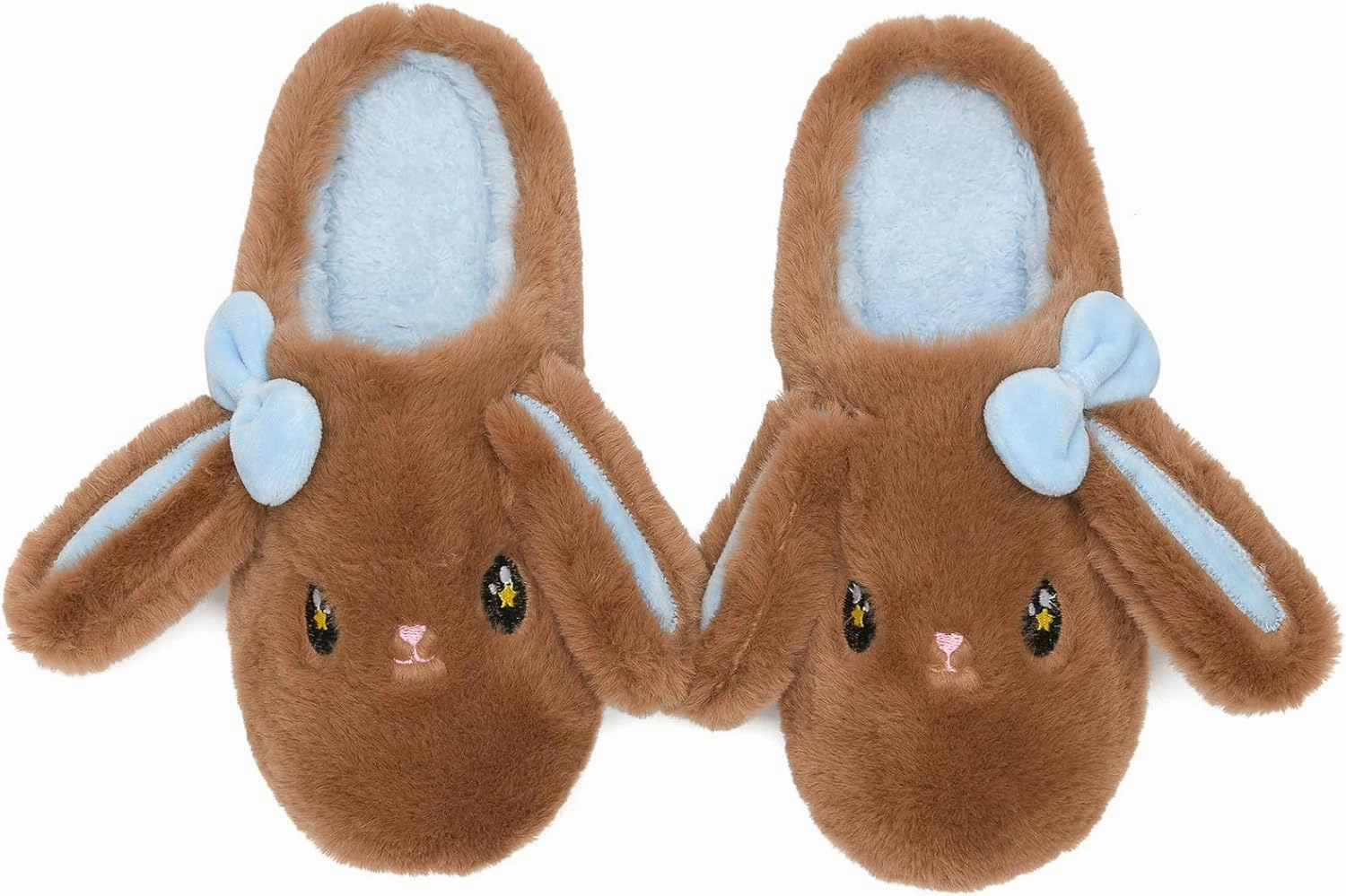 Kids Slippers Boys Girls Bunny Animal Slippers,Cute Bow Plush Funny Cartoon Rabbit Slippers,Comfy Fluffy Fuzzy Pillow Cloud Bedroom House Slippers Little/Big Kids