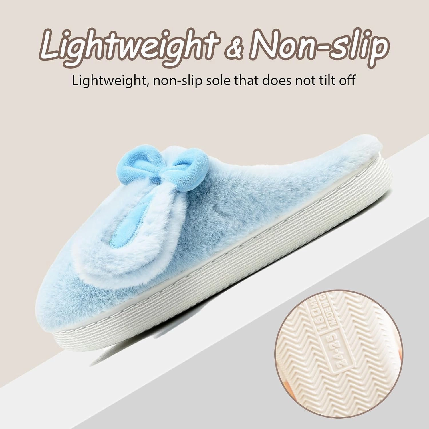 Kids Slippers Boys Girls Bunny Animal Slippers,Cute Bow Plush Funny Cartoon Rabbit Slippers,Comfy Fluffy Fuzzy Pillow Cloud Bedroom House Slippers Little/Big Kids
