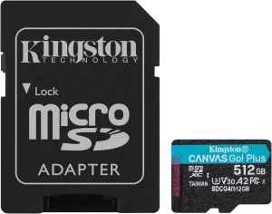 Kingston Canvas Go Plus 512GB microSD Card | Up to 200MB/s | Class 10, UHS-I, U3, V30, A2 | SDCG4/512GB