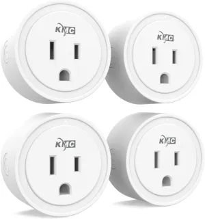 KMC Smart Plug Mini 4-Pack, Wi-Fi Outlets for Smart Home, Remote Control Lights and Devices from Anywhere, No Hub Required, ETL Certified, Works with Alexa and Google Home