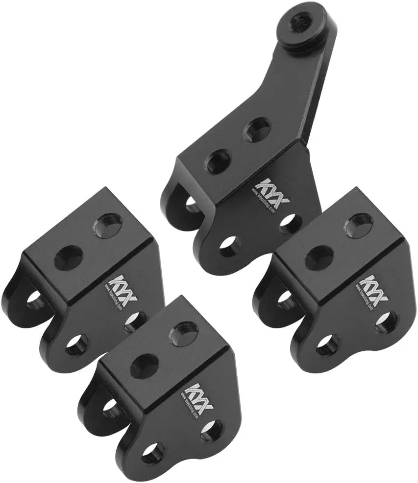 KYX Racing Aluminum Tie Rod Linkage for RC Crawler Car Redcat Gen8 Scout II (Black)